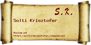 Solti Krisztofer névjegykártya